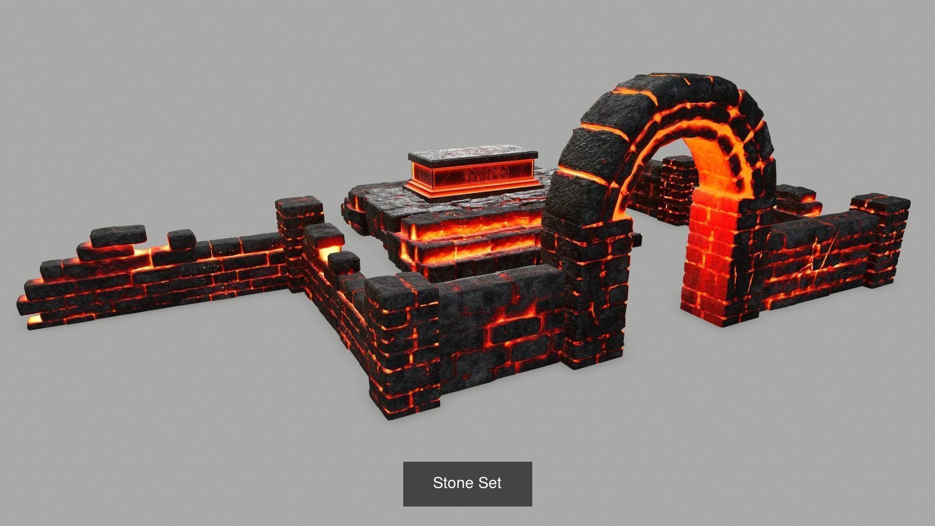 Lava Rock Set 3D Model Collection_4