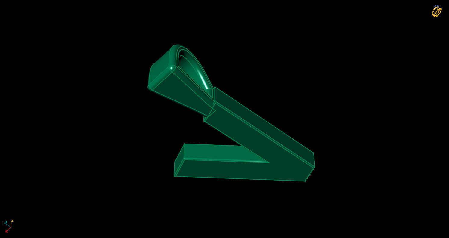 Pendant V letter 3D print model_9