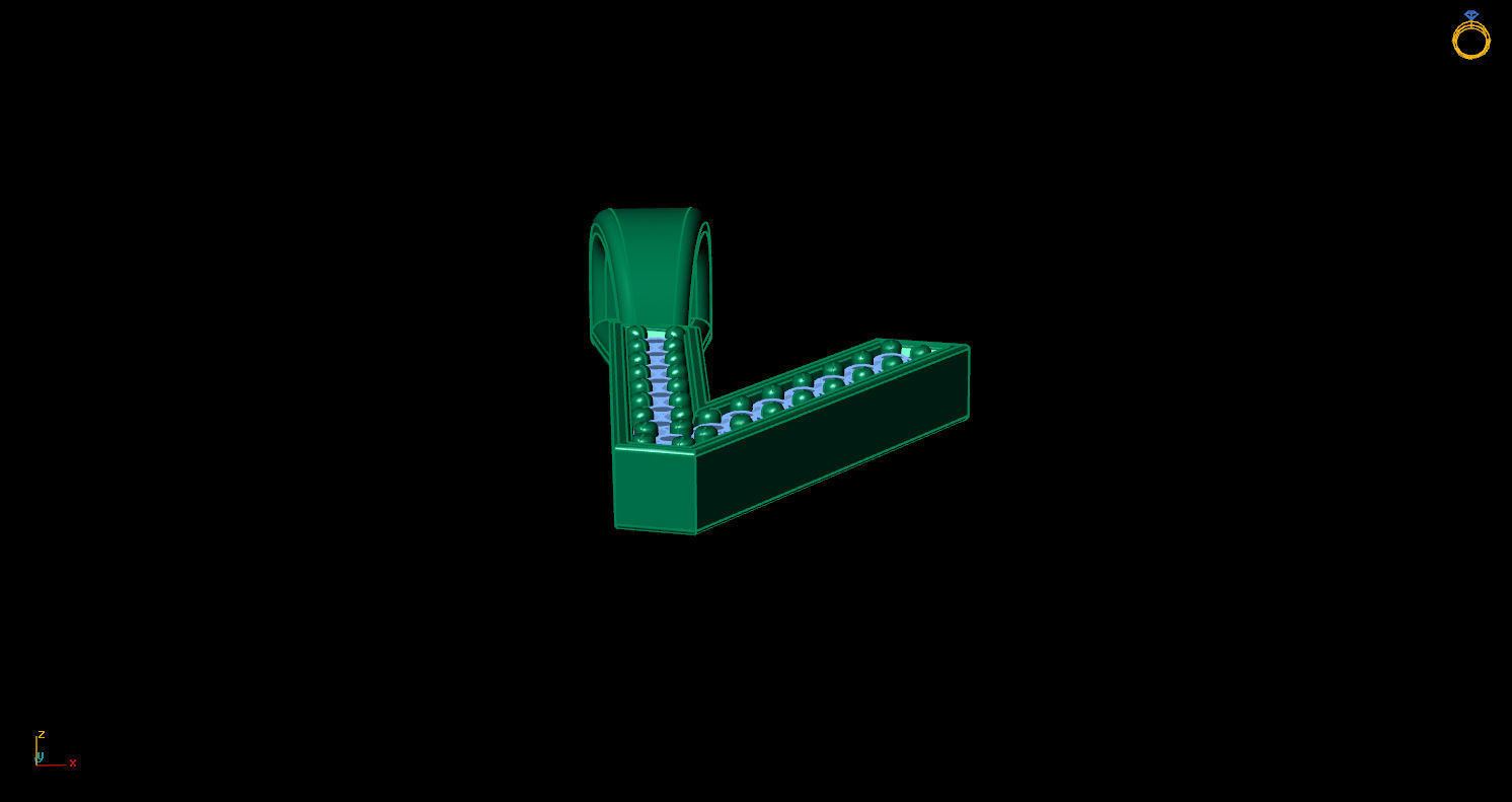 Pendant V letter 3D print model_5