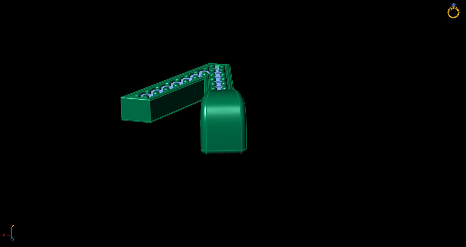 Pendant V letter 3D print model_7