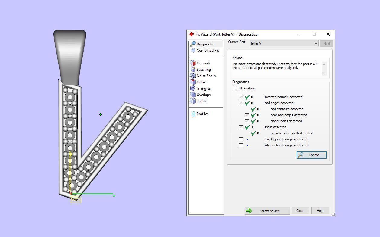 Pendant V letter 3D print model_13