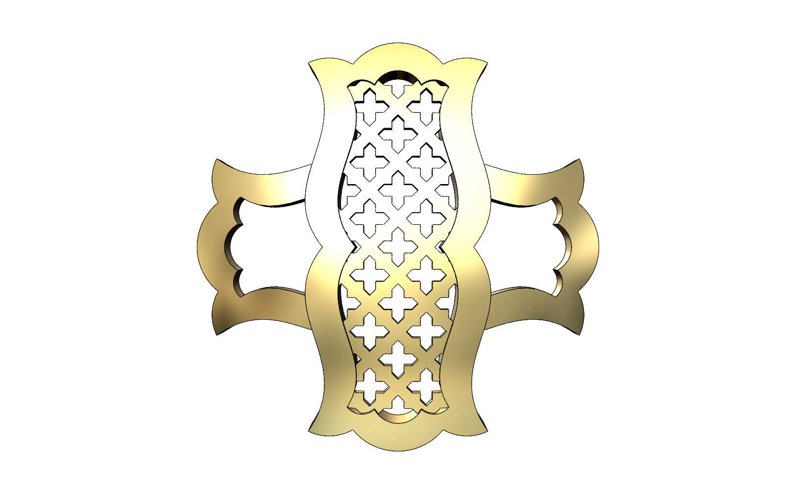 Double sided arabian pattern pendants with moucharabieh motifs 3D print model_4