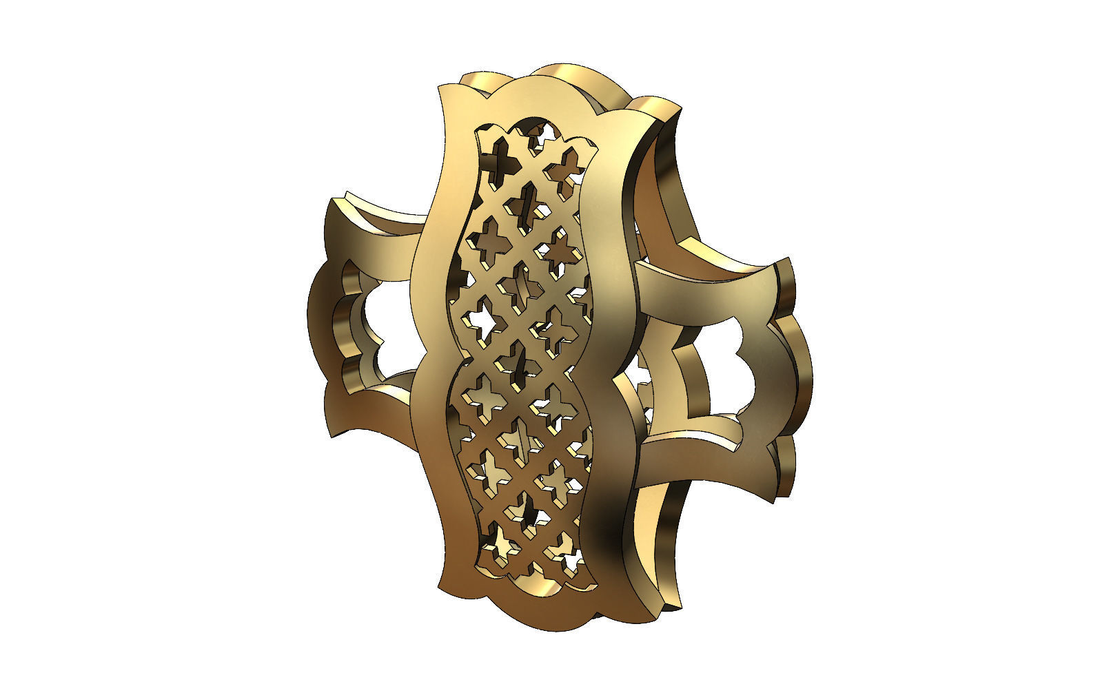 Double sided arabian pattern pendants with moucharabieh motifs 3D print model_21