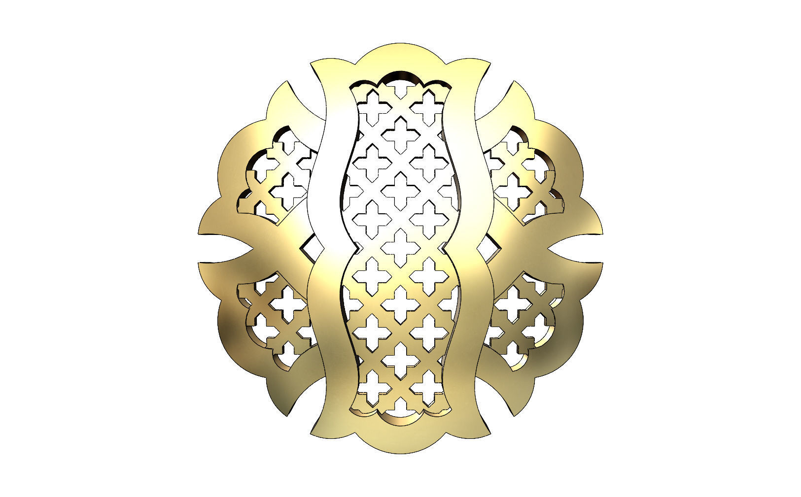 Double sided arabian pattern pendants with moucharabieh motifs 3D print model_6