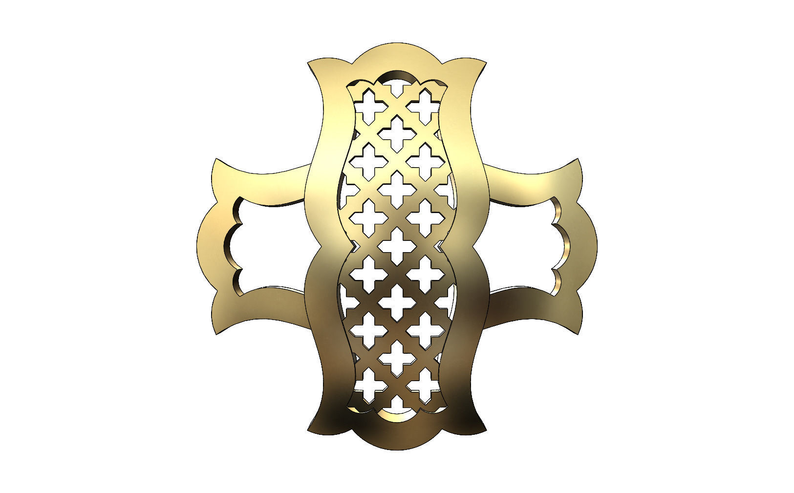 Double sided arabian pattern pendants with moucharabieh motifs 3D print model_20
