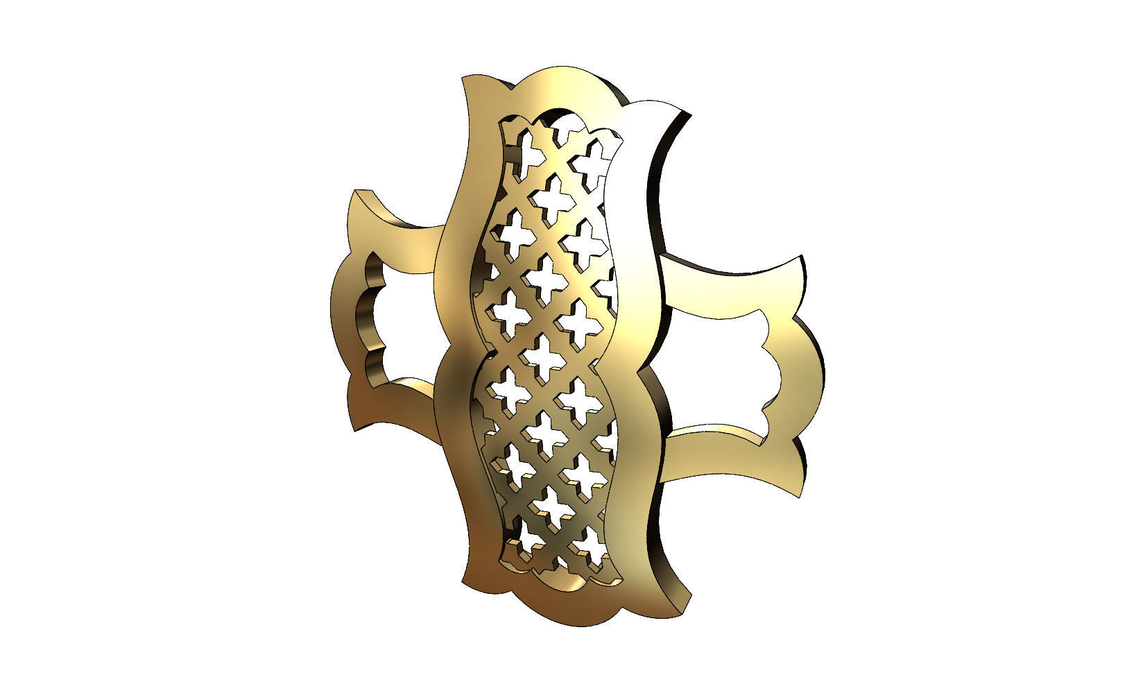 Double sided arabian pattern pendants with moucharabieh motifs 3D print model_3
