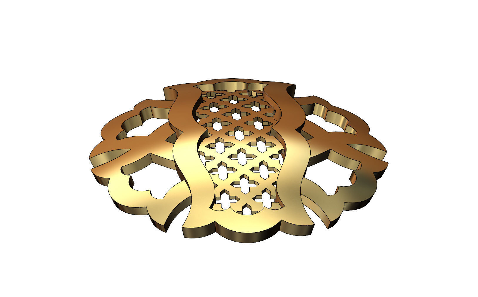 Double sided arabian pattern pendants with moucharabieh motifs 3D print model_11