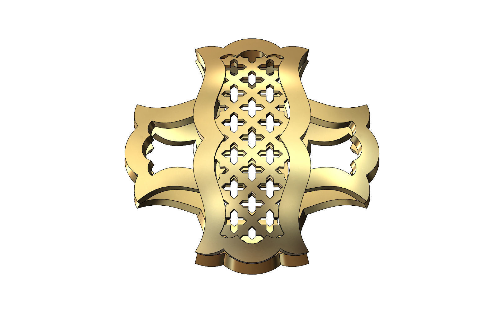 Double sided arabian pattern pendants with moucharabieh motifs 3D print model_28