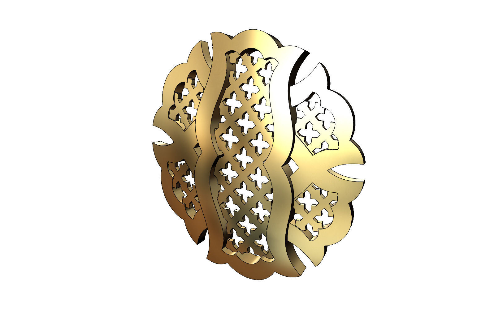 Double sided arabian pattern pendants with moucharabieh motifs 3D print model_7