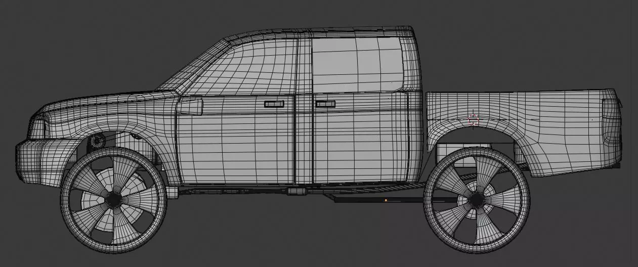 Generic Pickup Truck model 3D model_0