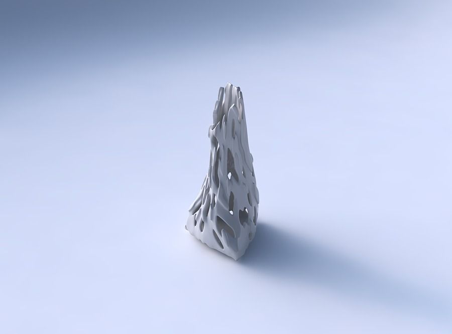 Vase twist grounded tipping triangle with smooth cuts and bul... 3D print model_3