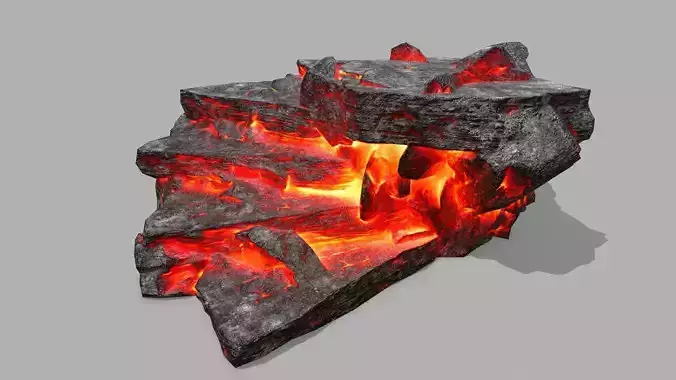 Stair rock with flames