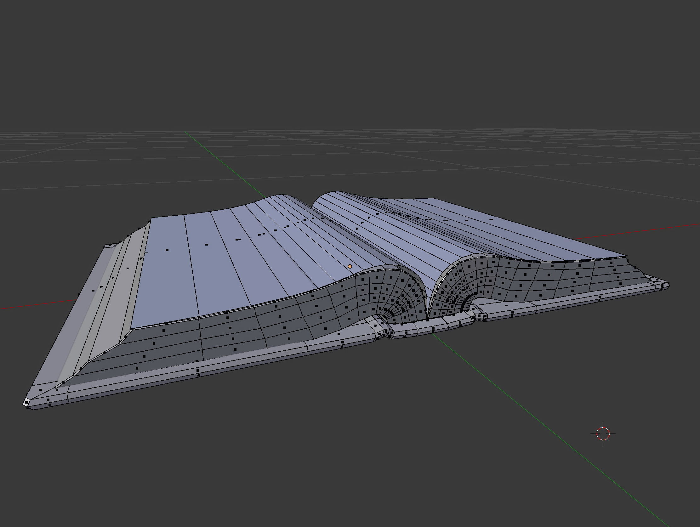 Ancient Opened Book Low-poly 3D model_16