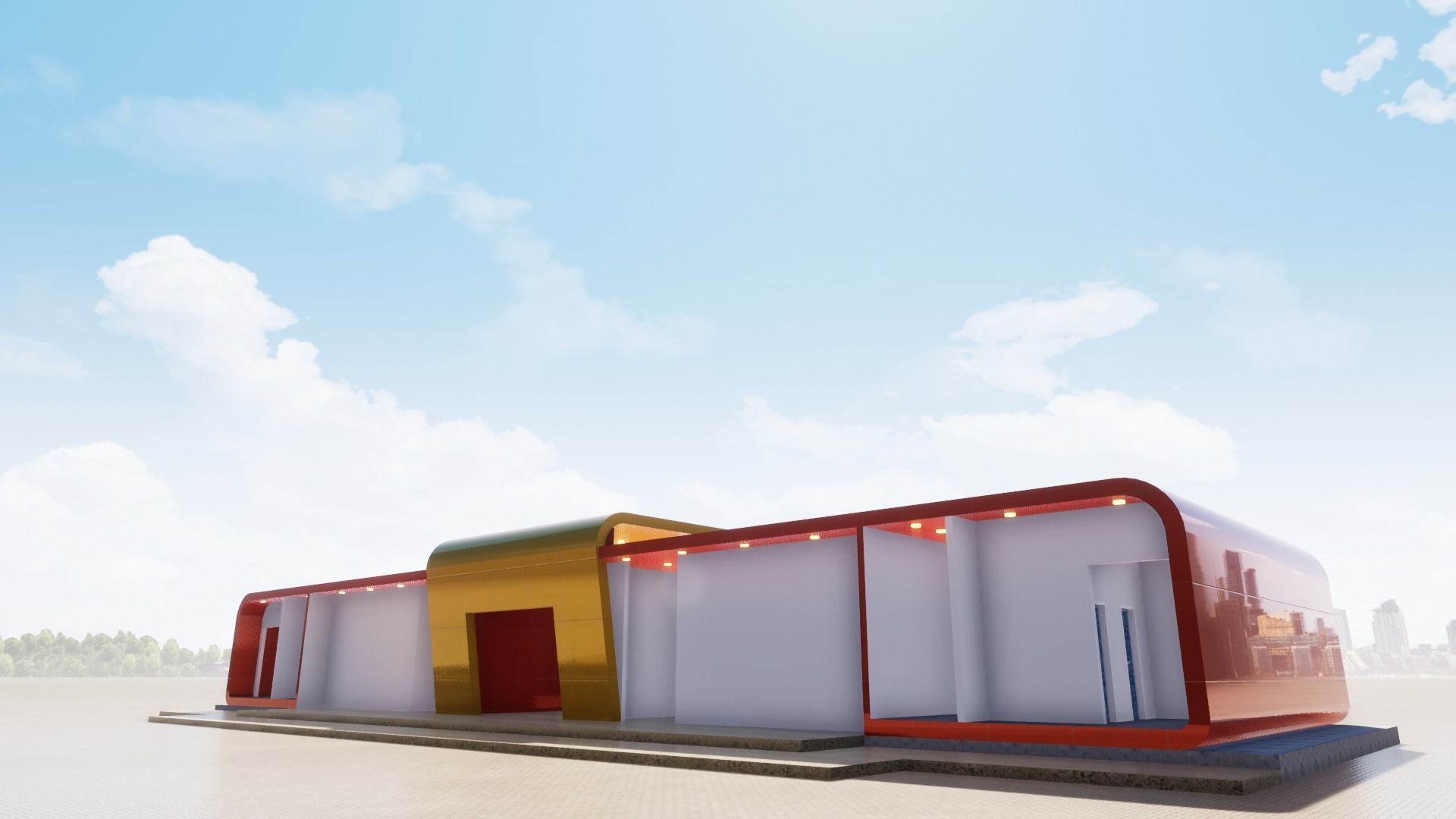 Rest Swimming Pool Building 3D model_3