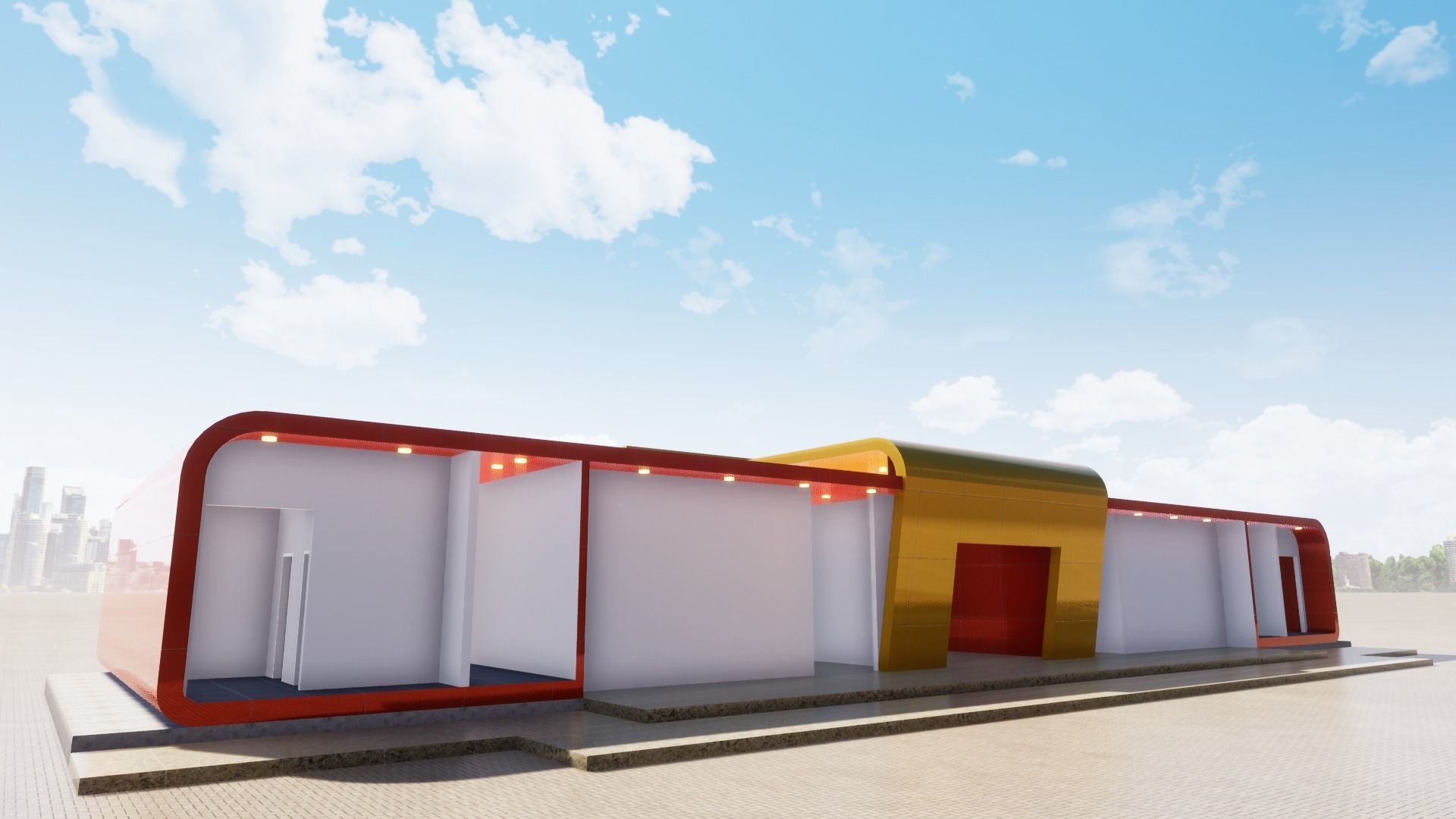 Rest Swimming Pool Building 3D model_2