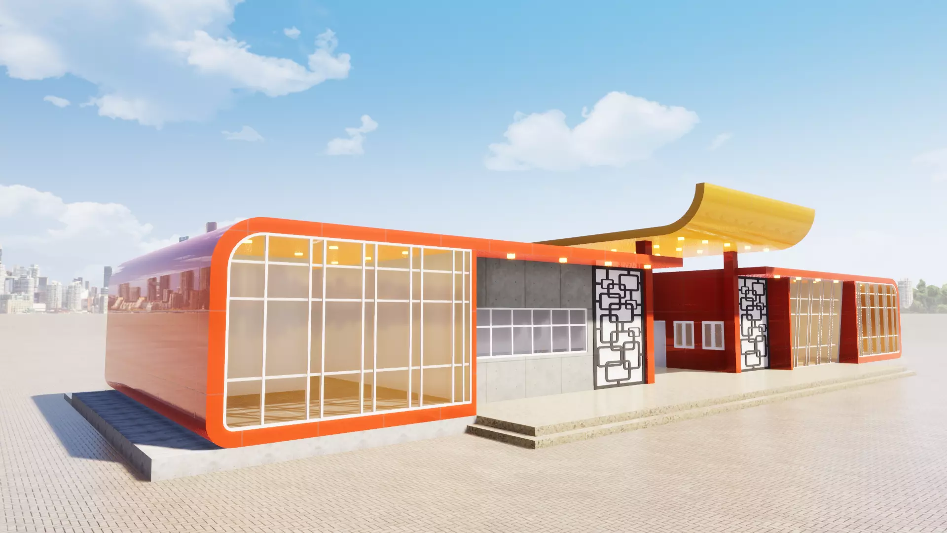 Rest Swimming Pool Building 3D model_0