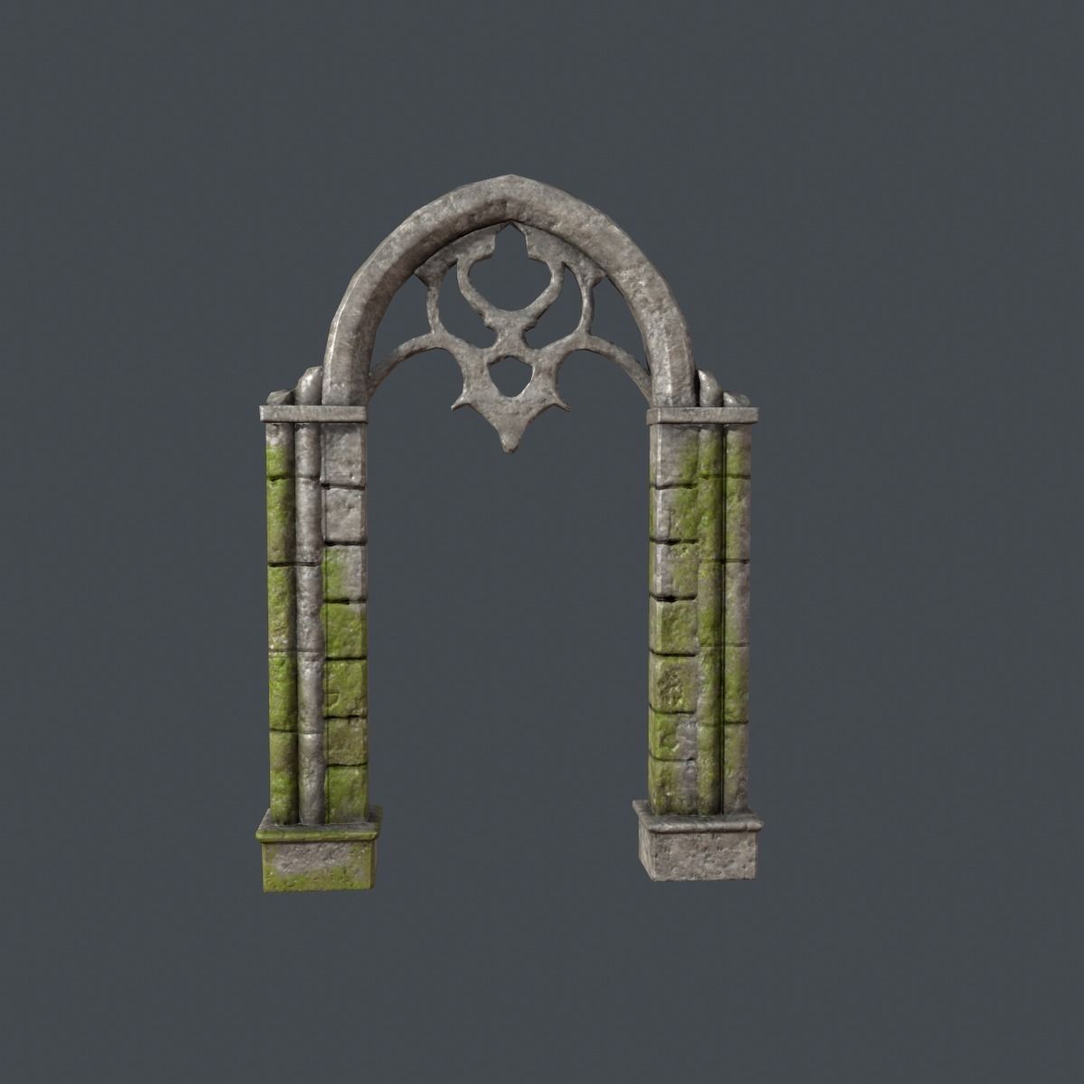 Arch model old stone archway Low-poly 3D model_1
