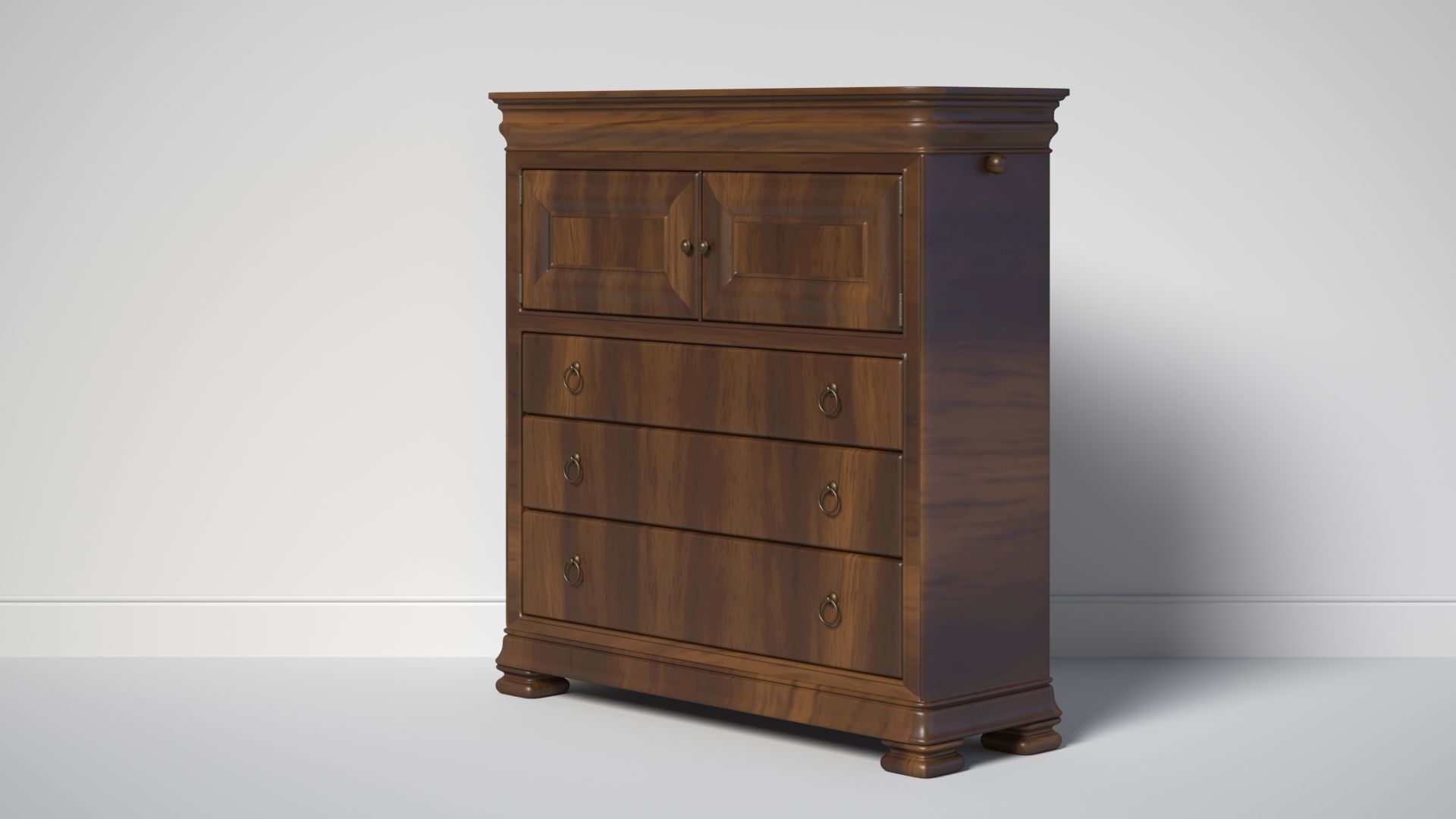 Mauritane 5 Drawer Combo Dresser 3D model_2