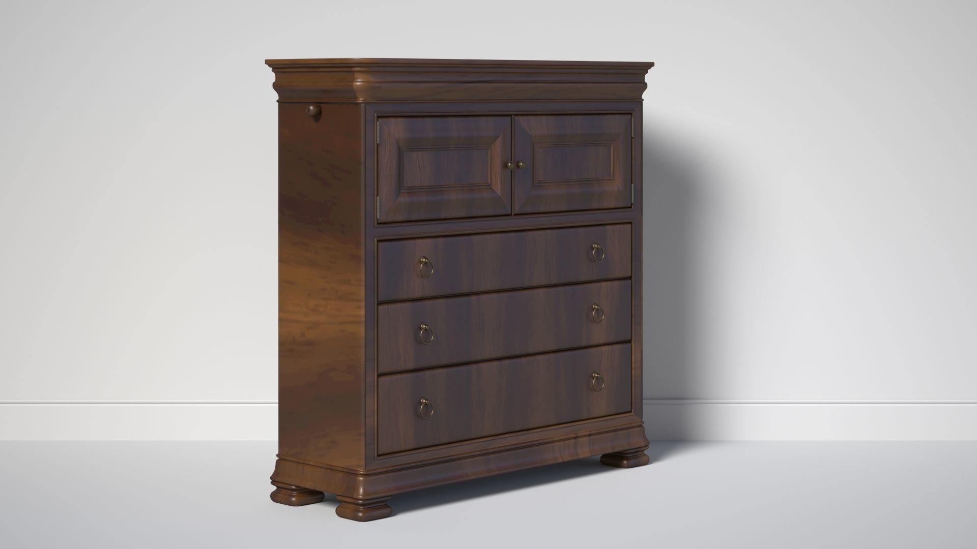 Mauritane 5 Drawer Combo Dresser 3D model_1