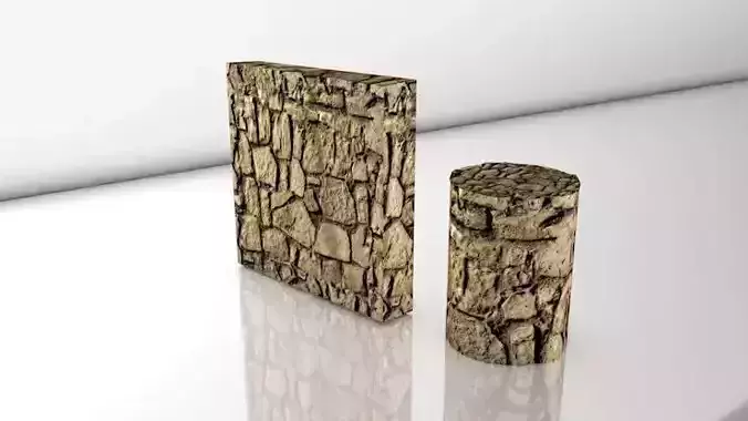 Realistic  Seamless PBR Stone Wall 009