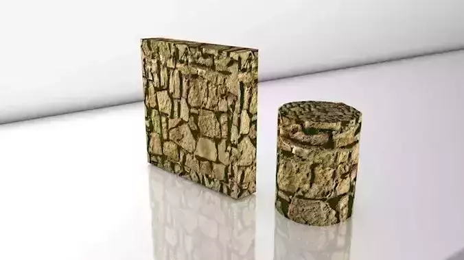 REALISTIC SEAMLESS PBR MOSSY STONE WALL  010