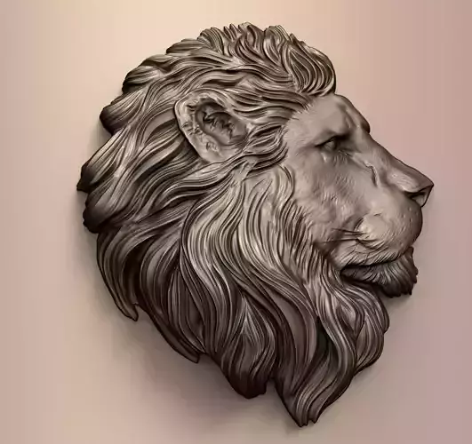 Lion head sculpt for print