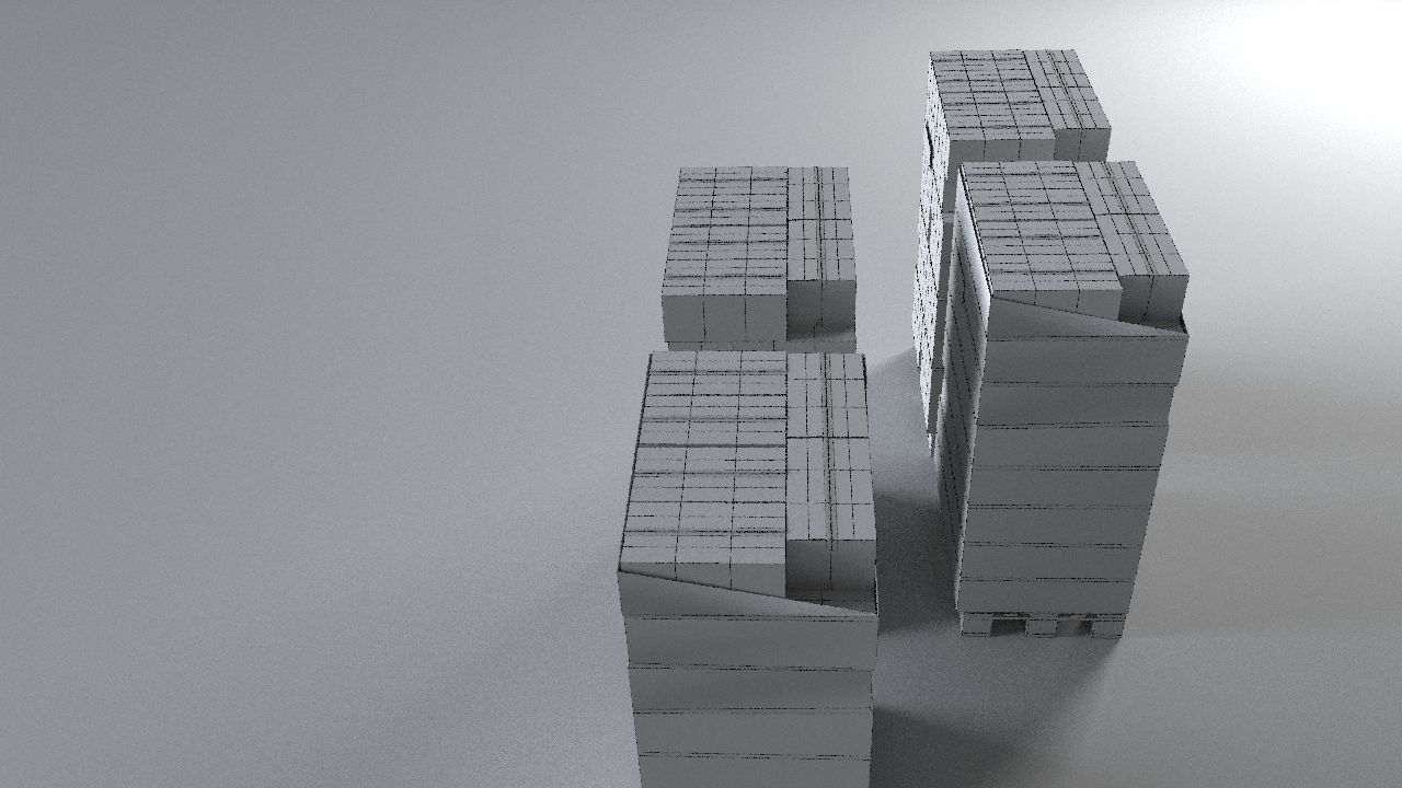 EUR Wood Pallet with box in strach set Low-poly 3D model_21