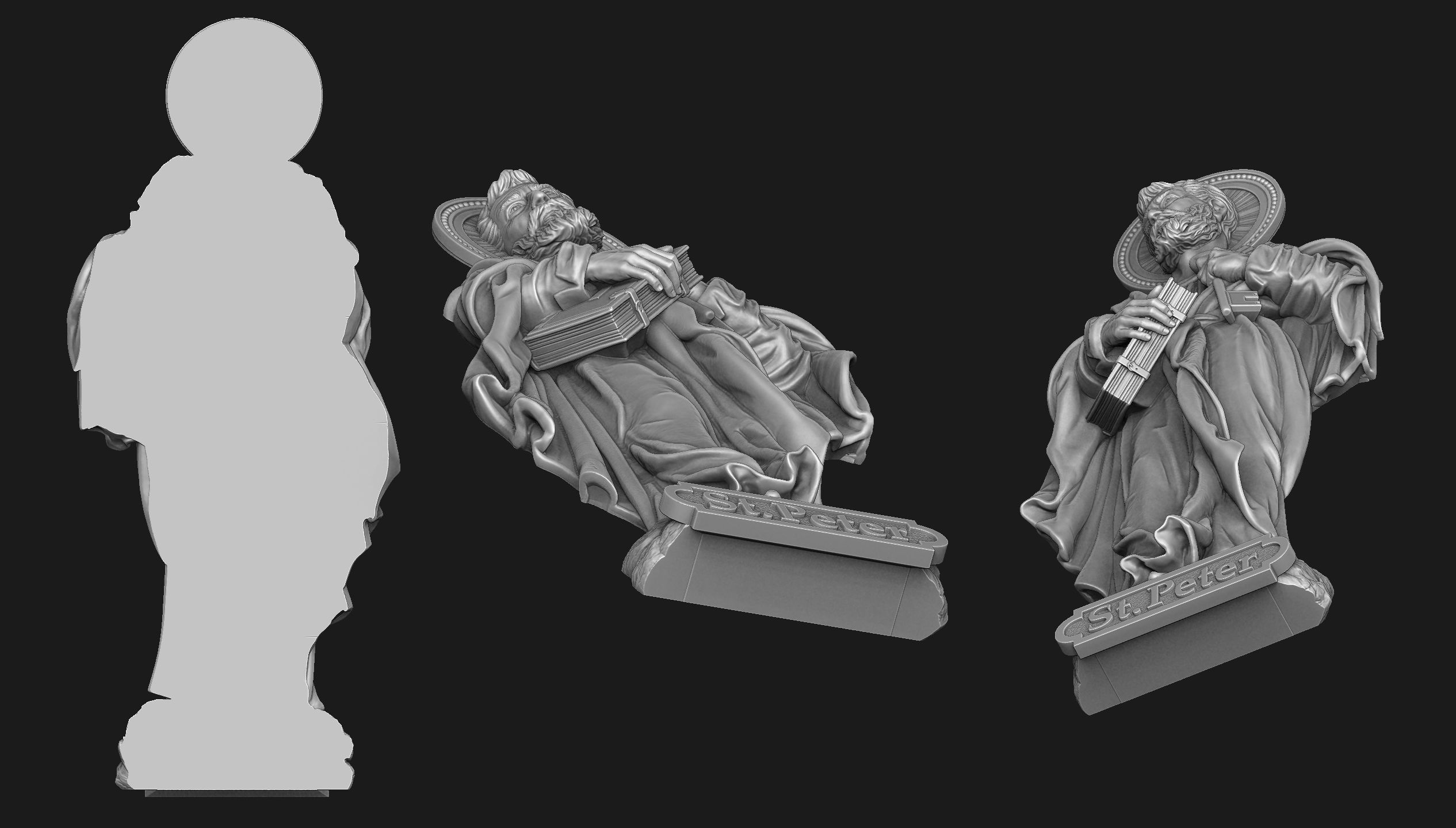 Saint Peter Bas-Relief 3D print model_4