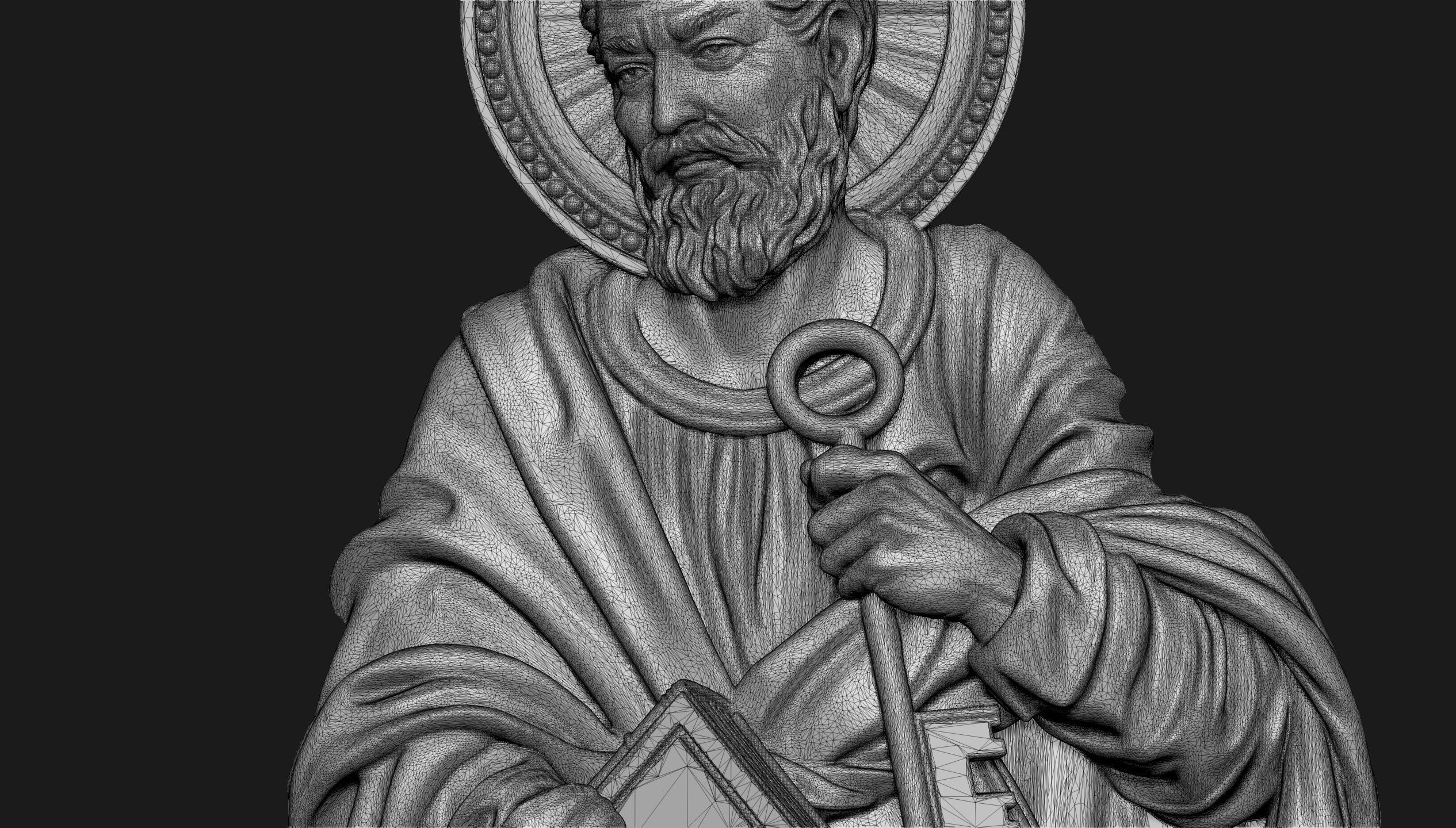 Saint Peter Bas-Relief 3D print model_5