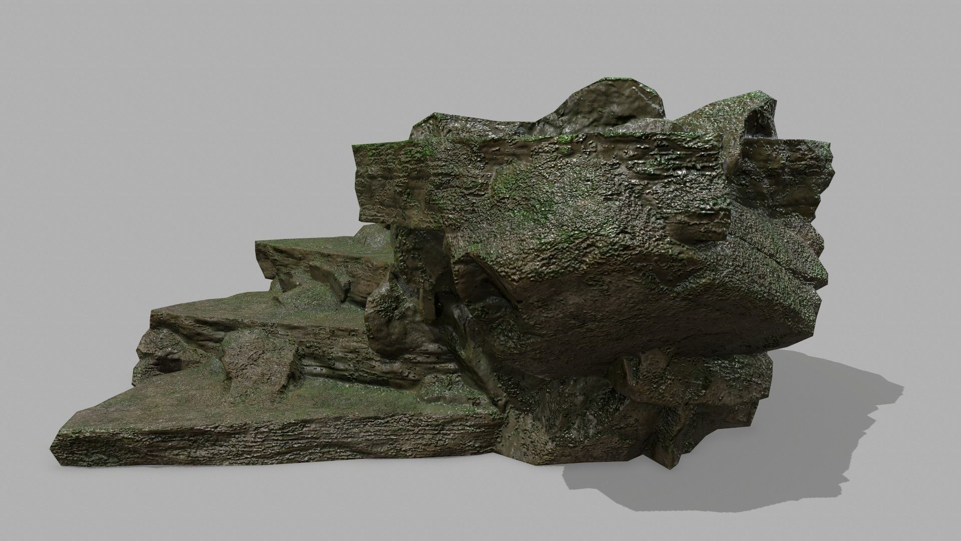 Stair rock Low-poly 3D model_12