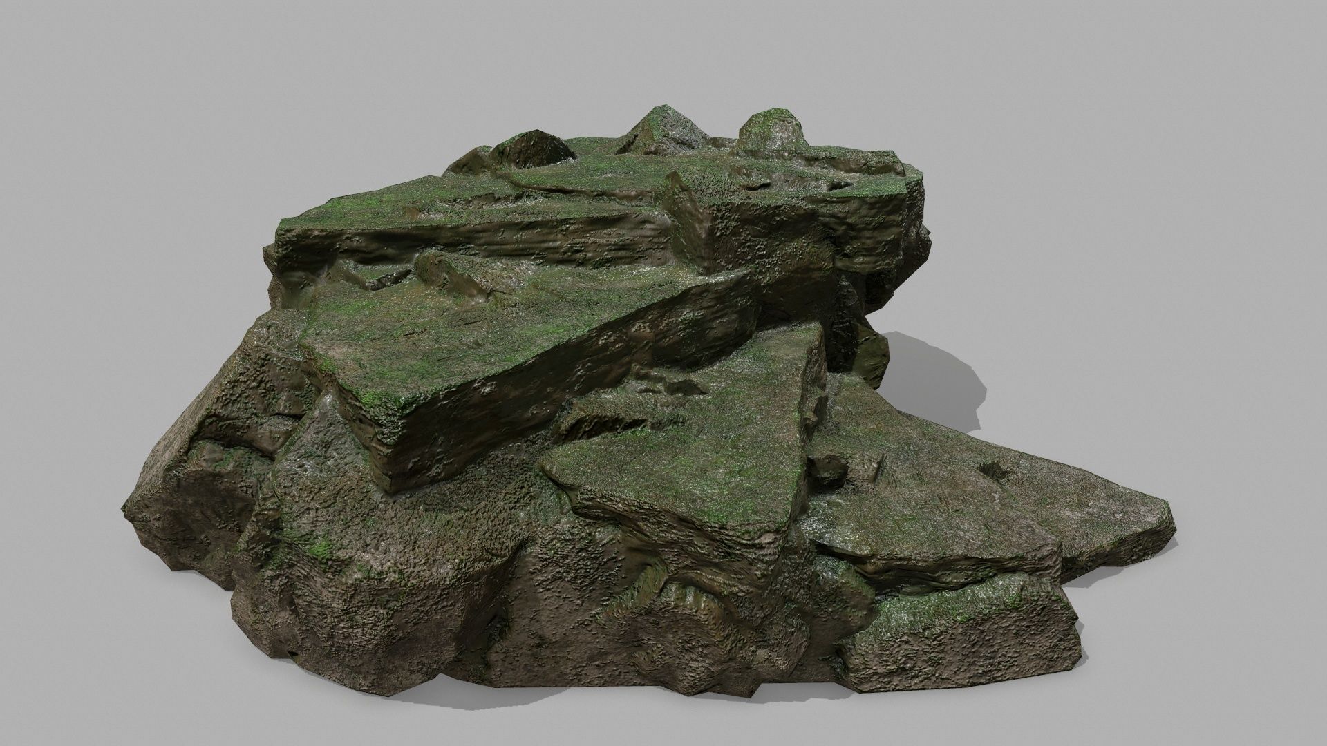 Stair rock Low-poly 3D model_2