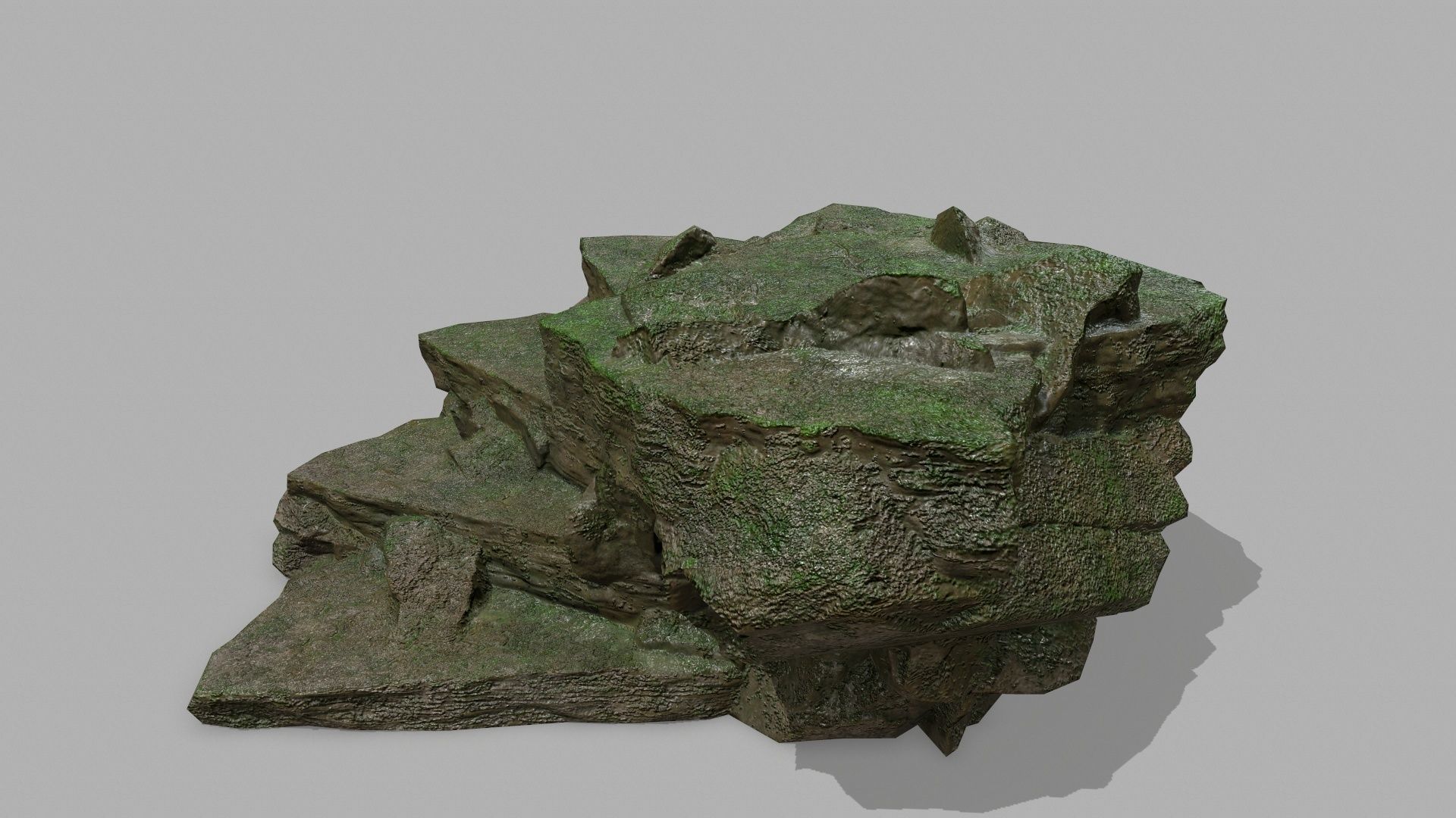Stair rock Low-poly 3D model_11