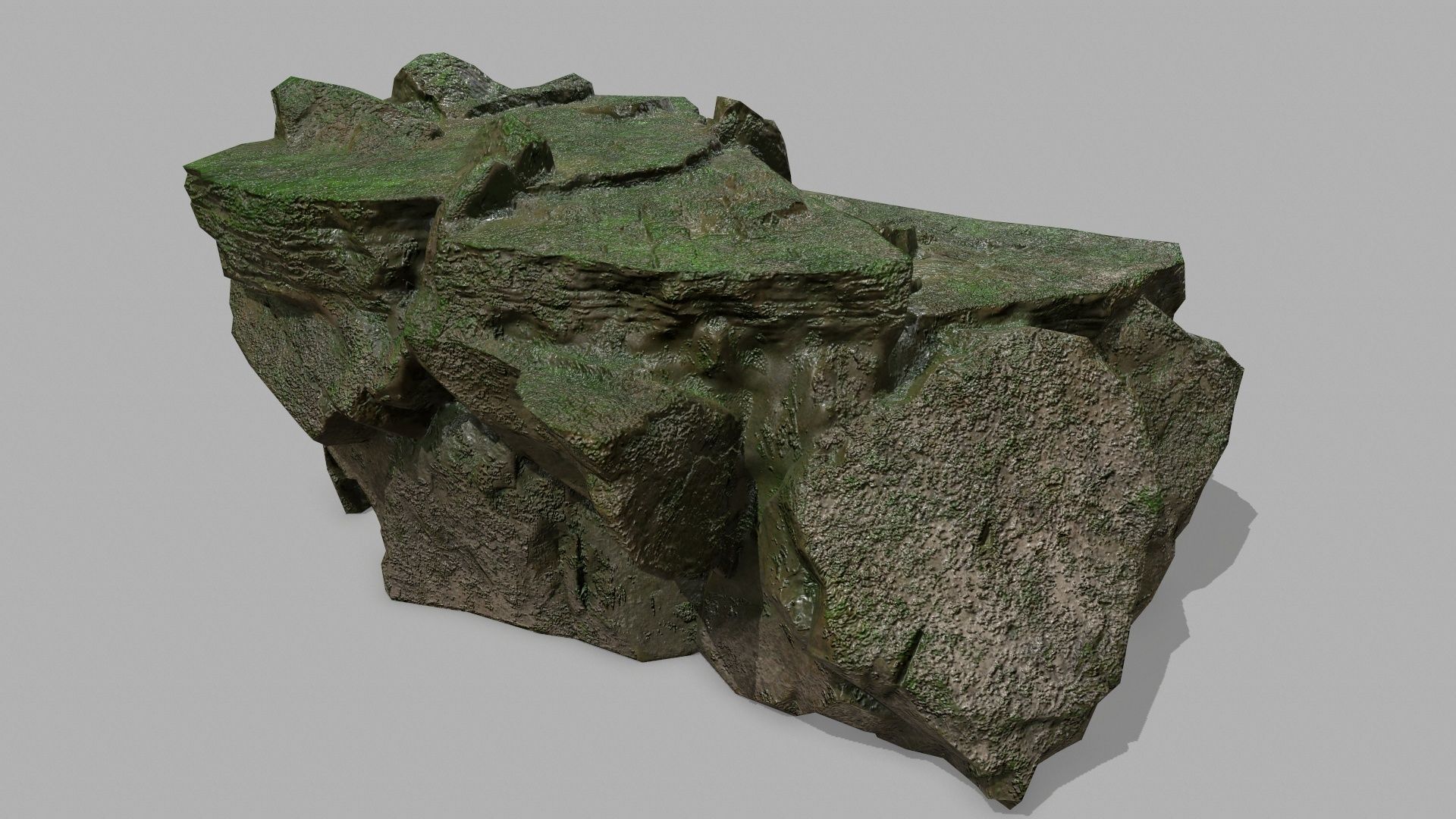 Stair rock Low-poly 3D model_5