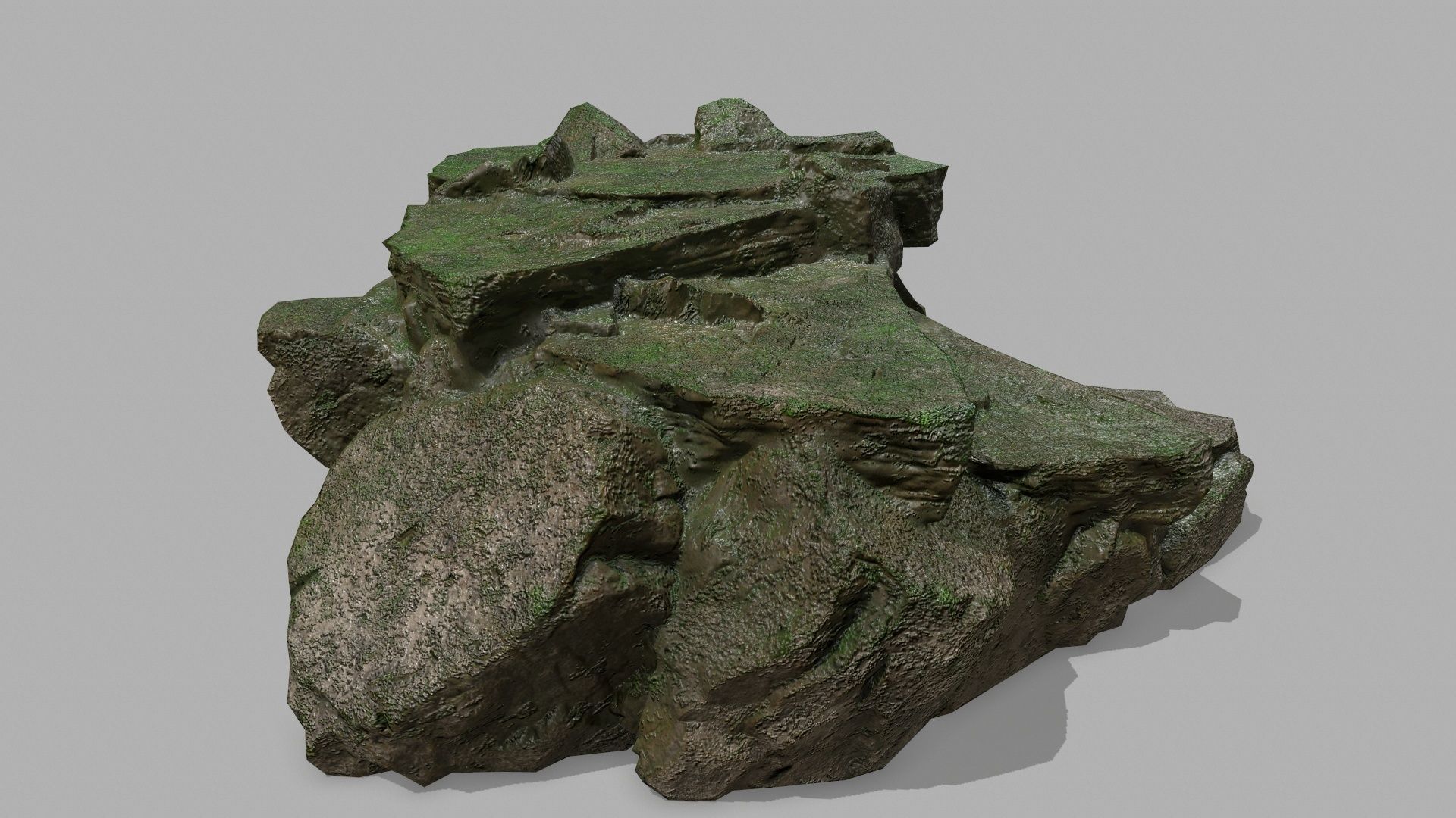 Stair rock Low-poly 3D model_3