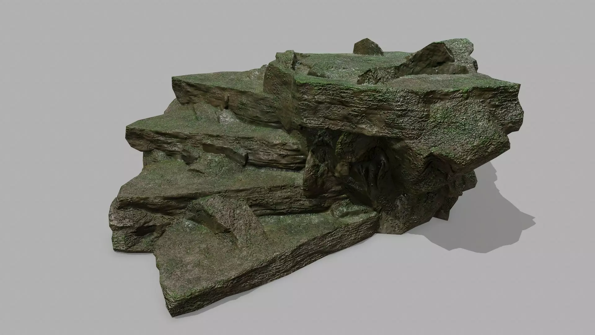 Stair rock Low-poly 3D model_0