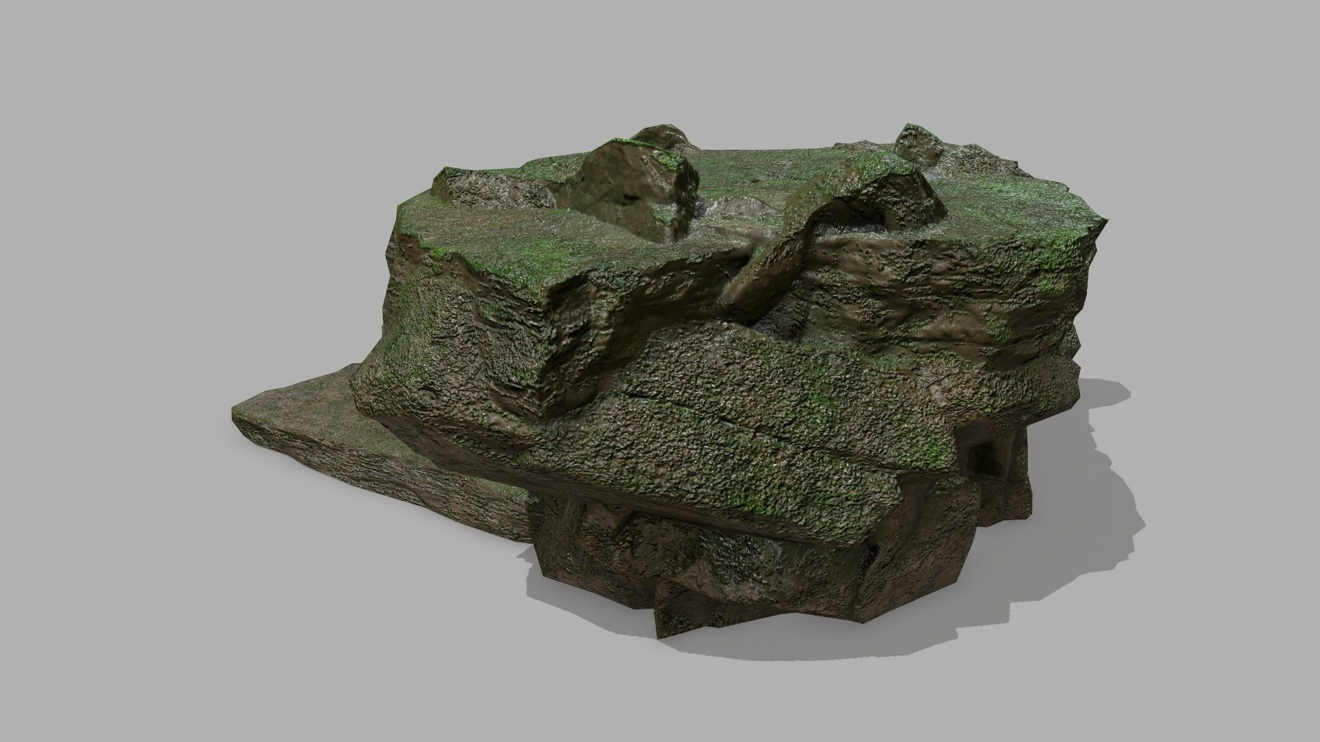 Stair rock Low-poly 3D model_9