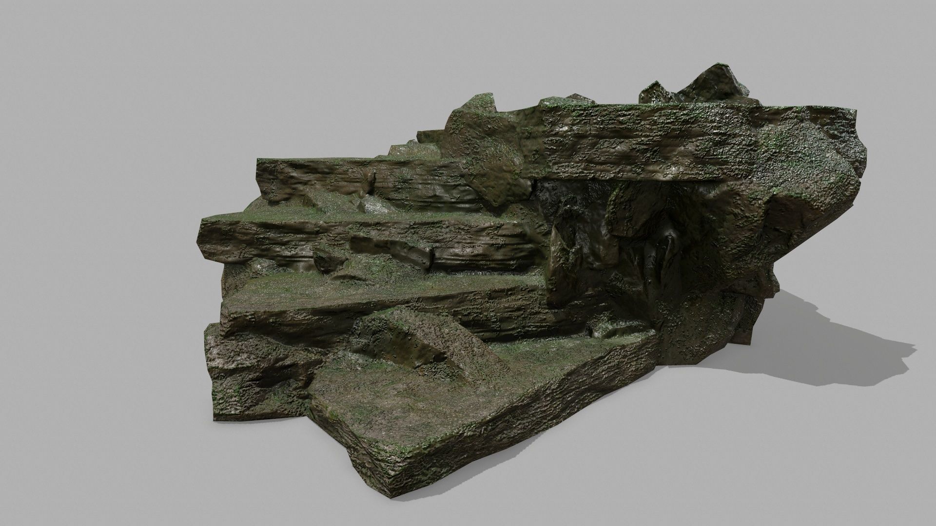 Stair rock Low-poly 3D model_13