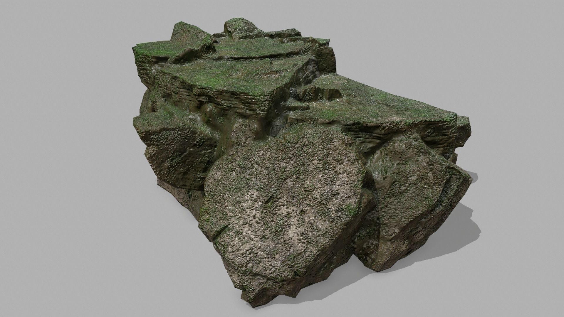 Stair rock Low-poly 3D model_4