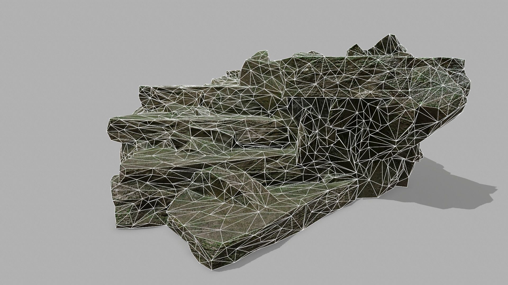 Stair rock Low-poly 3D model_14