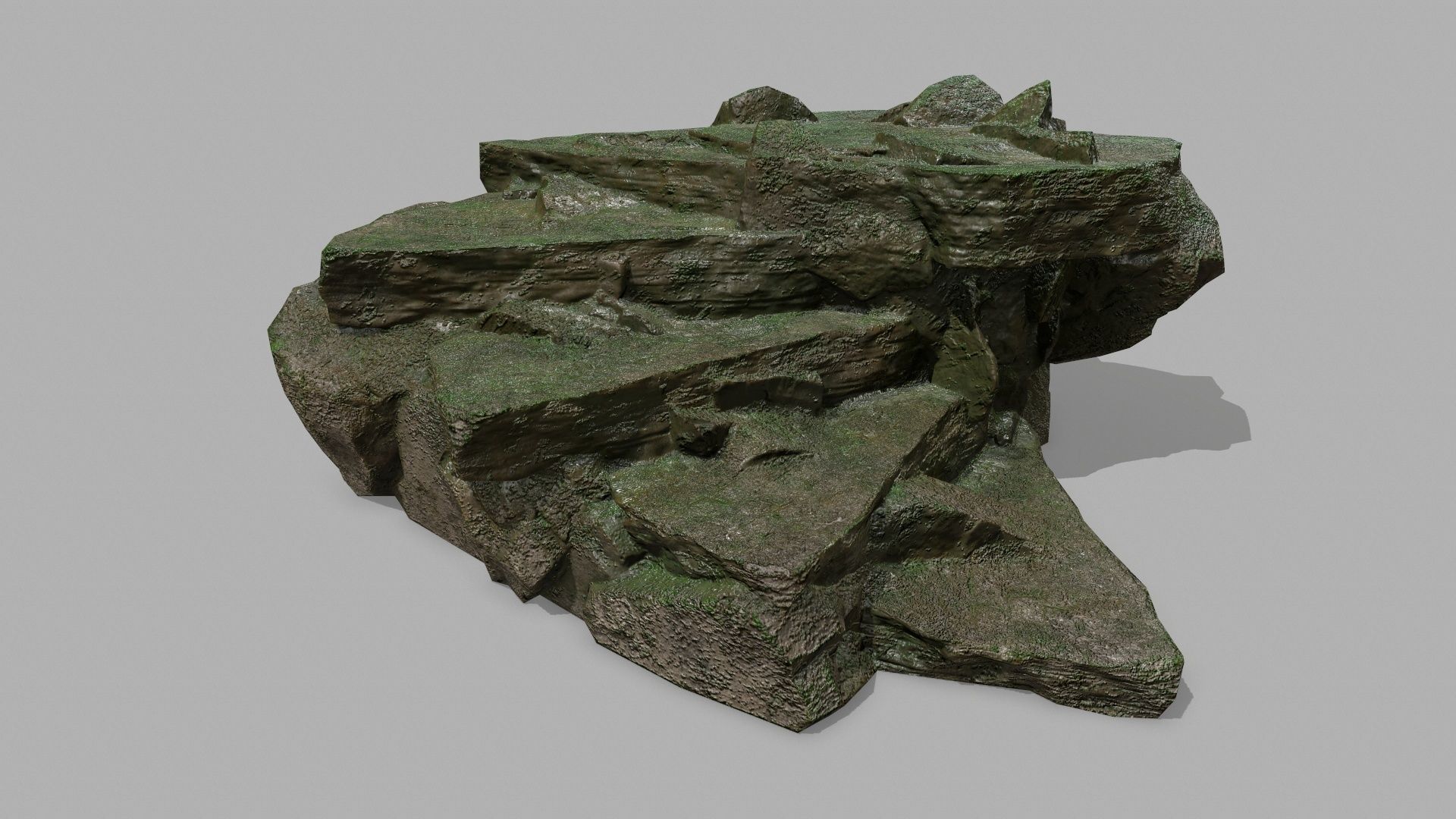 Stair rock Low-poly 3D model_1