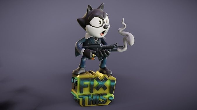 Felix the Cat-Scarface Crossover 3D print model