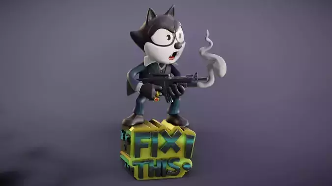 Felix the Cat-Scarface Crossover 3D print model