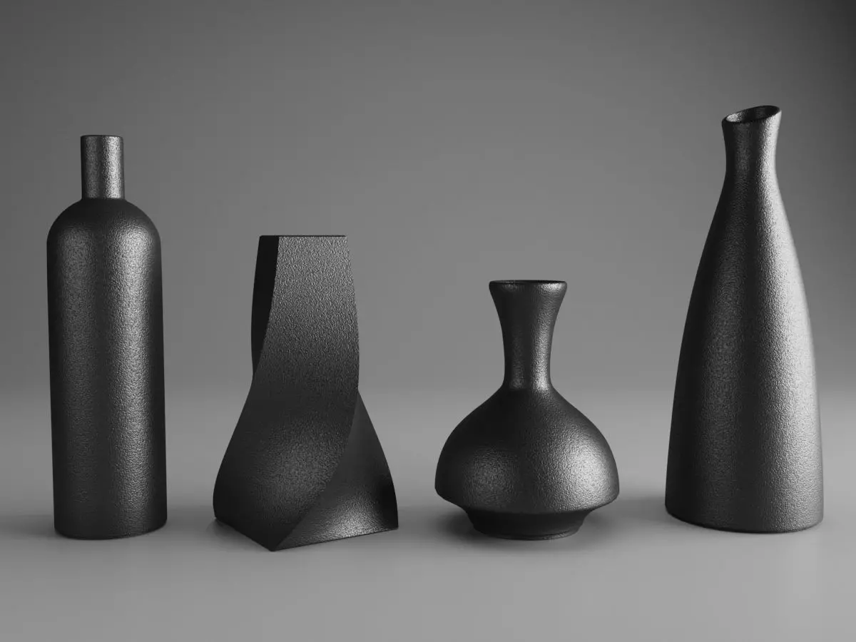 Modern Black Ceramic Vase Free 3D model