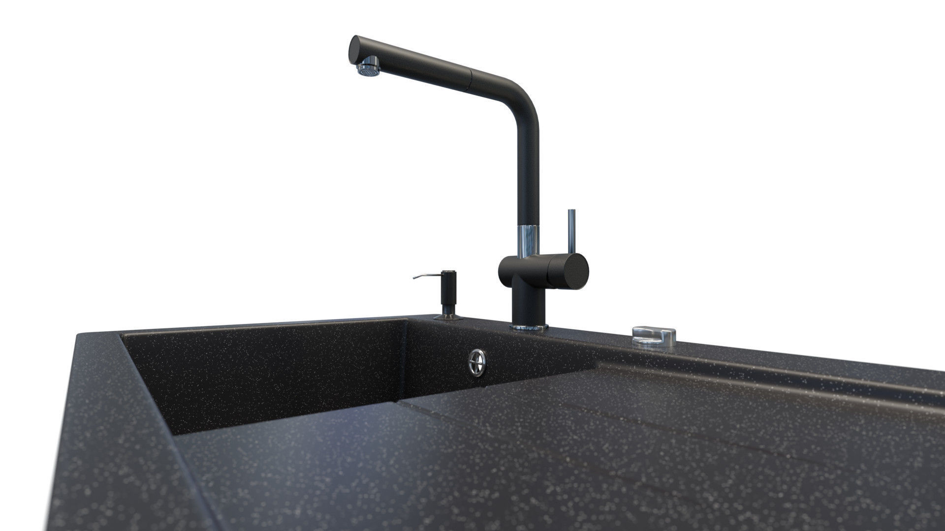 Kitchen sink with faucet 3D model_1