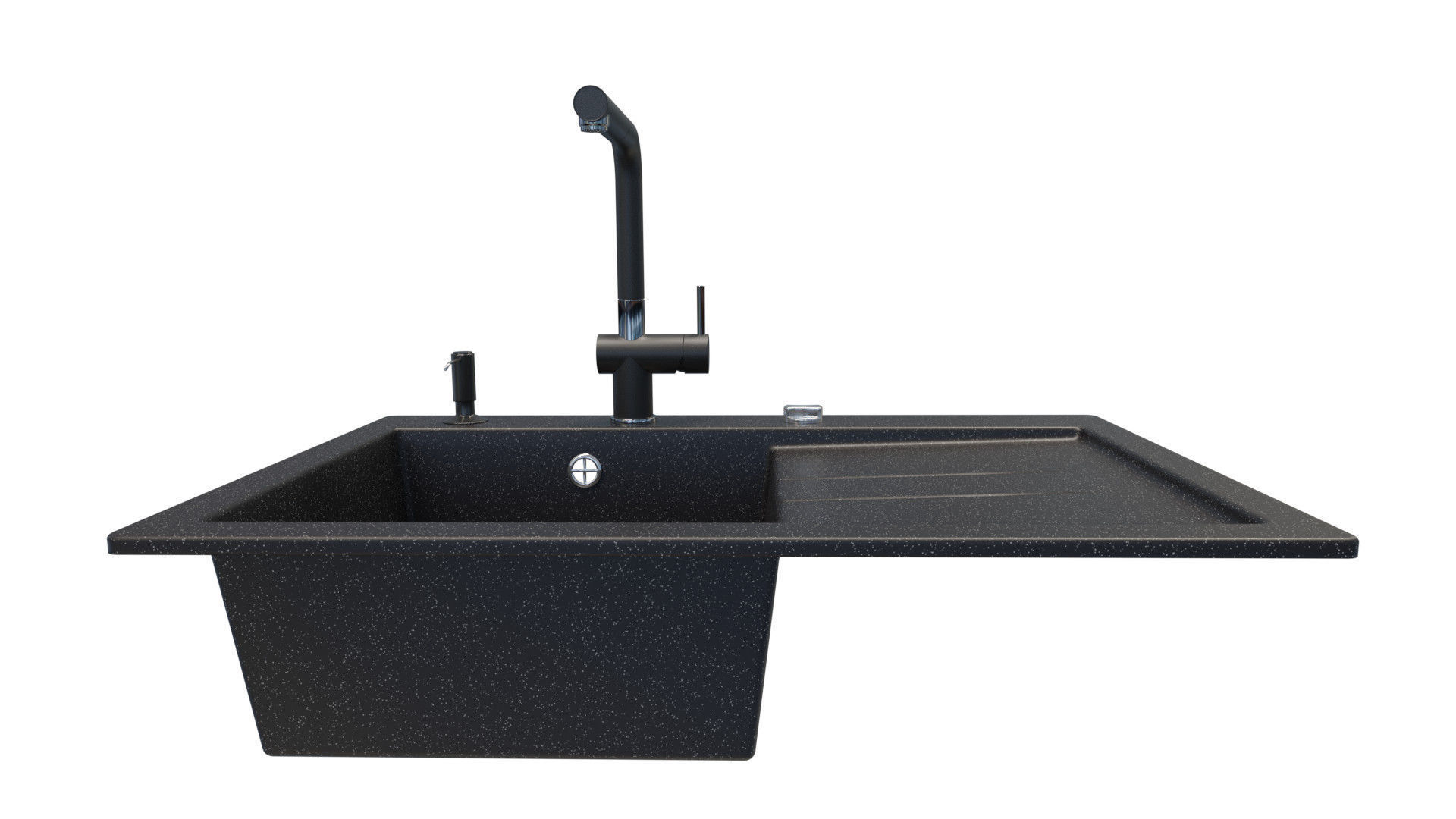 Kitchen sink with faucet 3D model_4