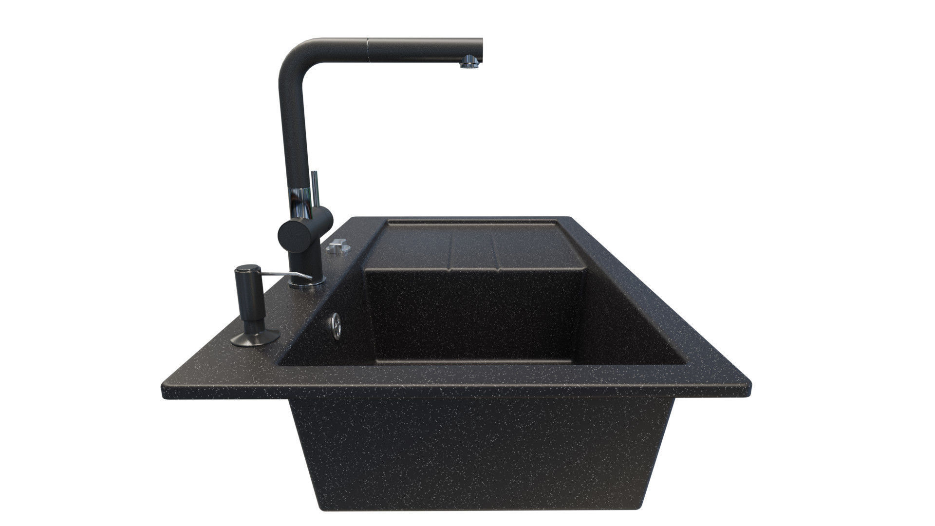 Kitchen sink with faucet 3D model_3