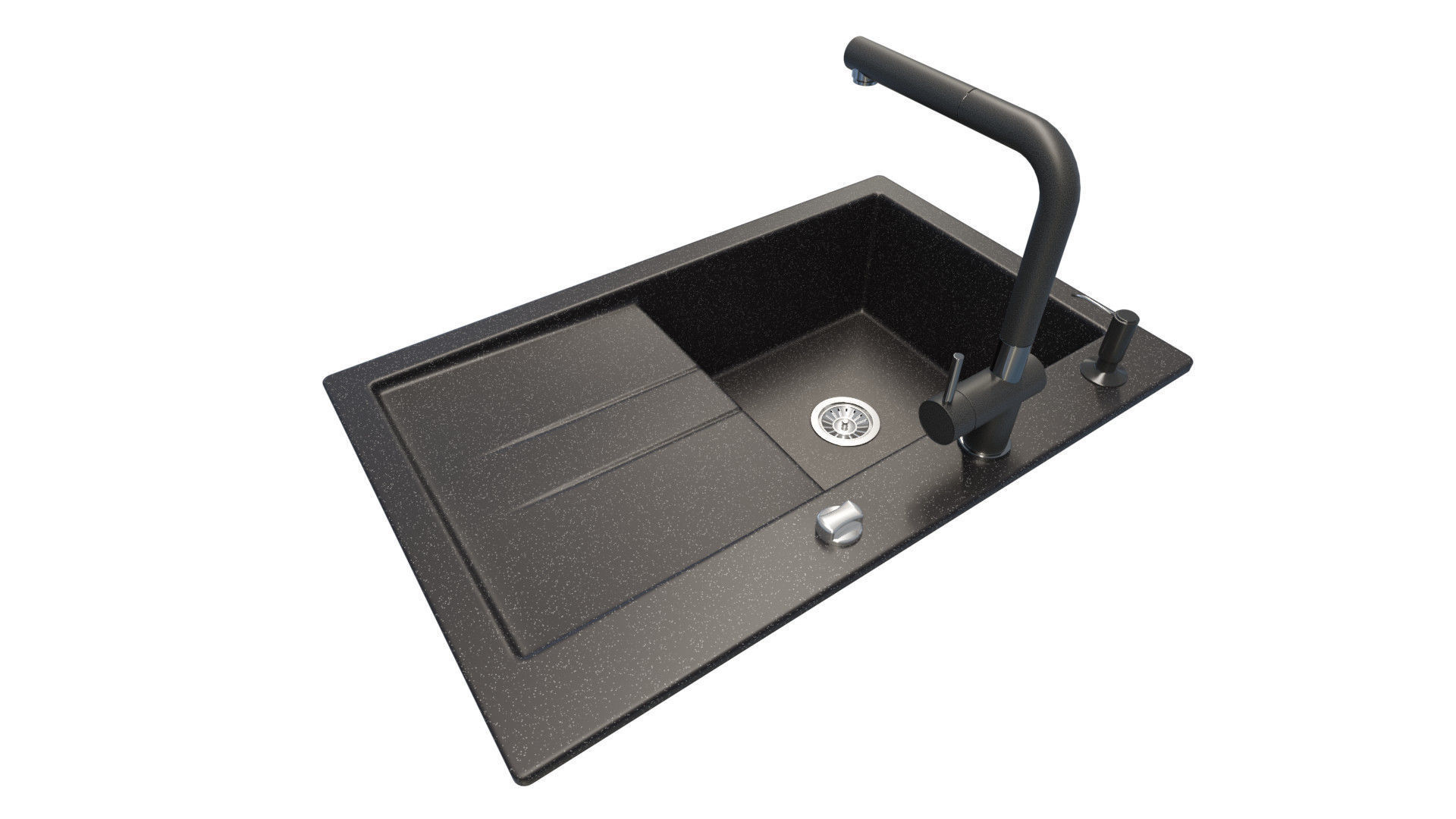 Kitchen sink with faucet 3D model_2