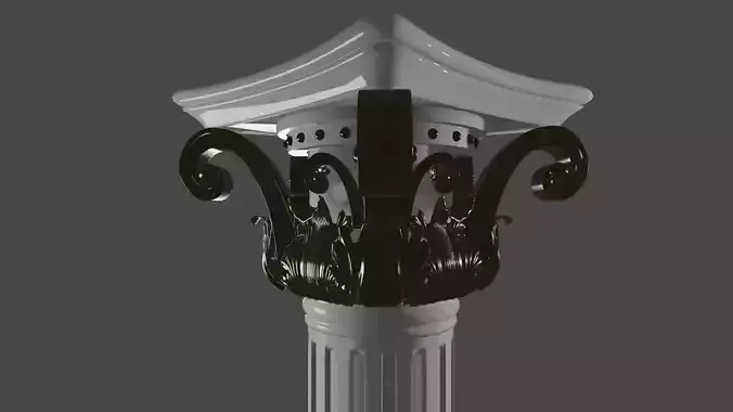 Baroque Pillar Free 3D model