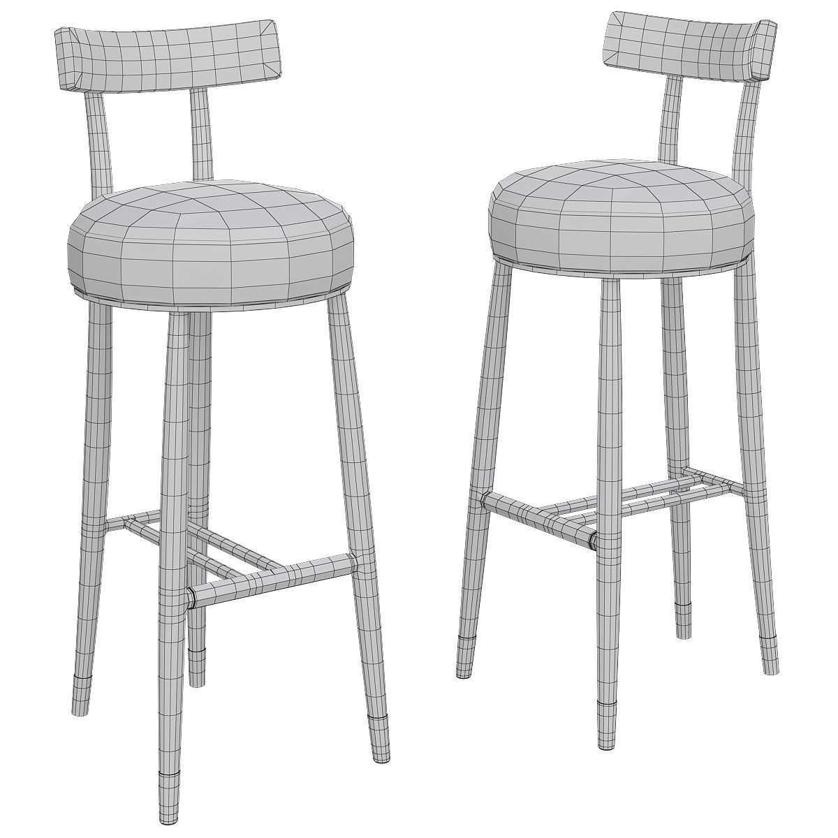 GILMORE BAR STOOL 3d model Low-poly 3D model_1
