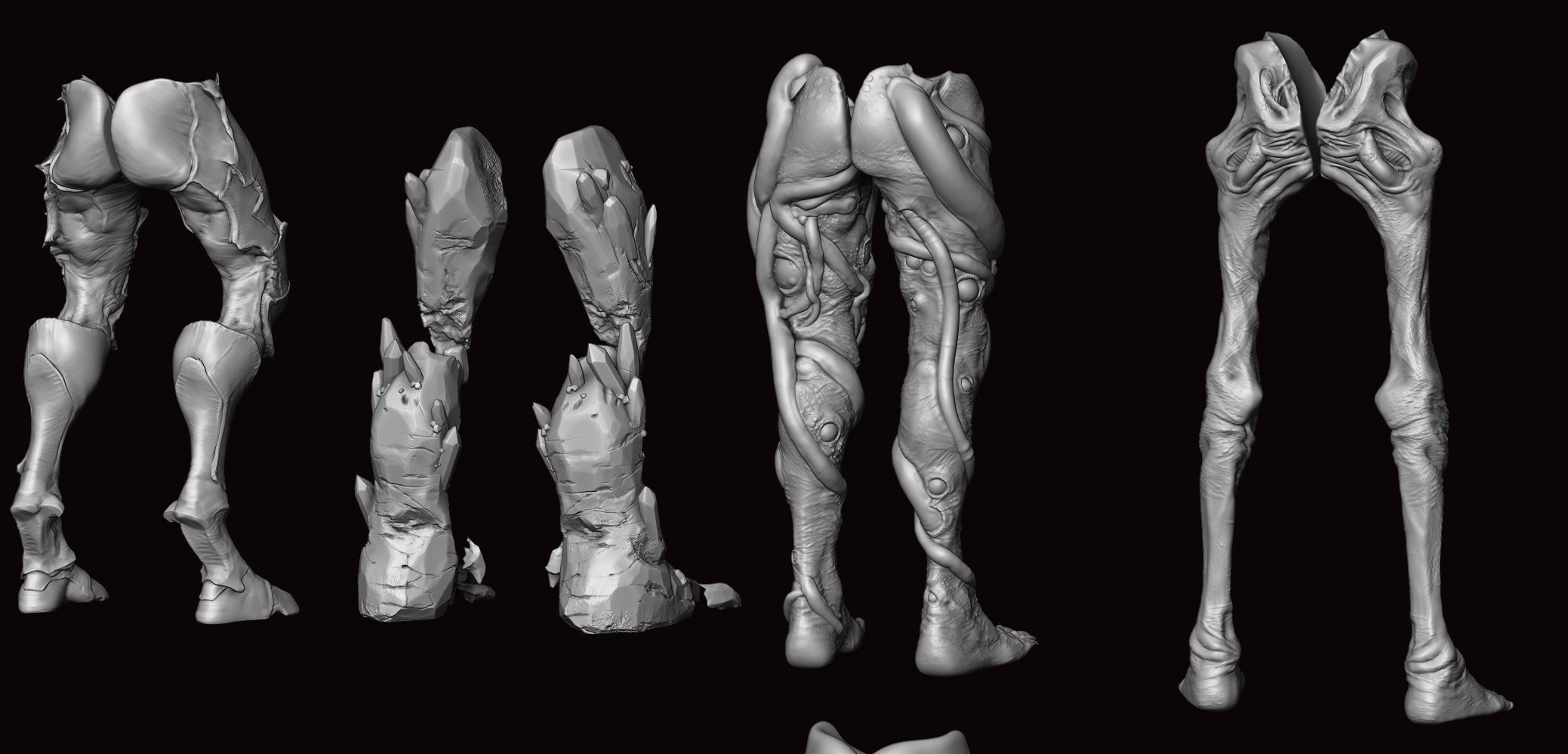 LEGS - 33 Character and Creature Insert meshes plus OBJs 3D model_50